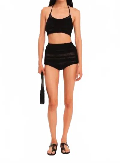 Kourbela Sandy Lace Knit Bra In Black