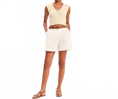 Kourbela Sleeveless Knitted Crop Top In Ecru In White