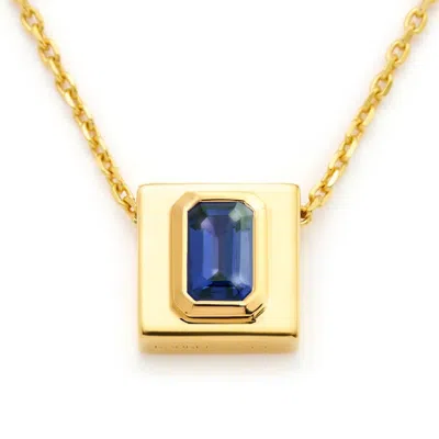 Kouree Women's 'baby Boy Blue' Necklace Pendant Charm - Gold Vermeil With Blue Kynite
