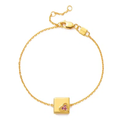 Kouree Women's Gold 'gratitude Is The Attitude' Fixed Charm Bracelet