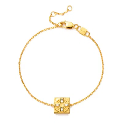 Kouree Women's Gold Trust In The Timing' Fixed Charm Bracelet