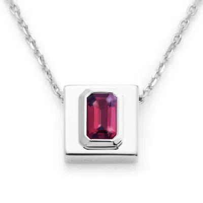 Kouree Women's 'isn't She Lovely' Necklace Pendant Charm - Sterling Silver With Rhodolite Garnet