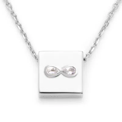 Kouree Women's 'it's All For You' Necklace Pendant Charm - Sterling Silver With White Topaz