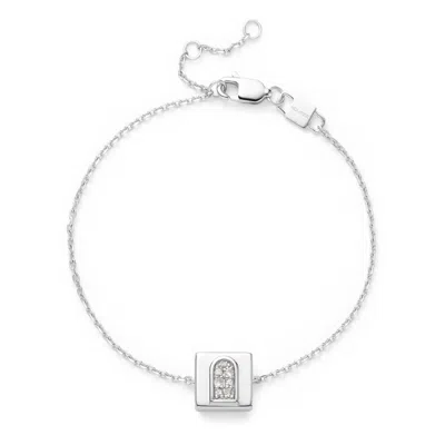 Kouree Women's 'meant For More' Fixed Charm Bracelet - Sterling Silver With White Topaz