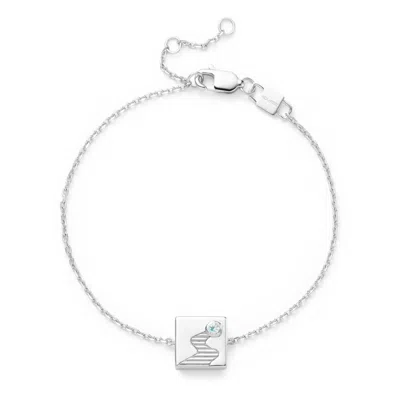 Kouree Women's 'you Know The Way' Fixed Charm Bracelet - Sterling Silver With Swiss Blue Topaz