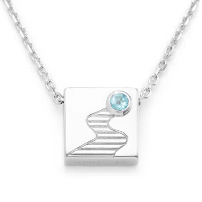 Kouree Women's 'you Know The Way' Necklace Pendant Charm - Sterling Silver With Swiss Blue Topaz