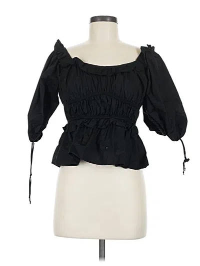 Pre-owned Kourt 3/4 Sleeve Blouse In Black