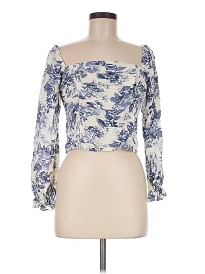 Pre-owned Kourt 3/4 Sleeve Blouse In Blue