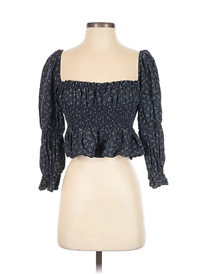 Pre-owned Kourt 3/4 Sleeve Blouse In Blue