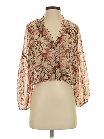 Pre-owned Kourt 3/4 Sleeve Blouse In Brown