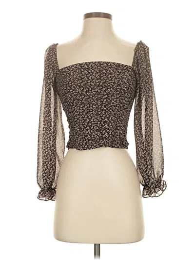 Pre-owned Kourt 3/4 Sleeve Blouse In Brown