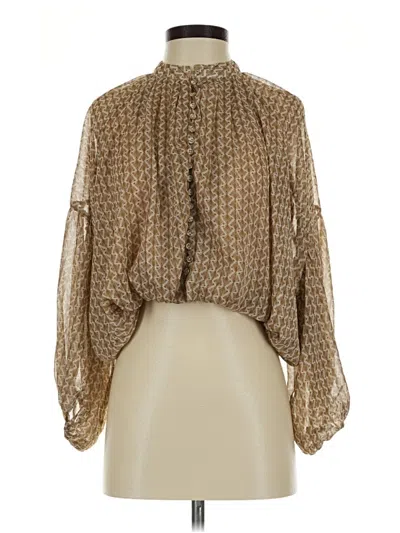 Pre-owned Kourt 3/4 Sleeve Blouse In Brown