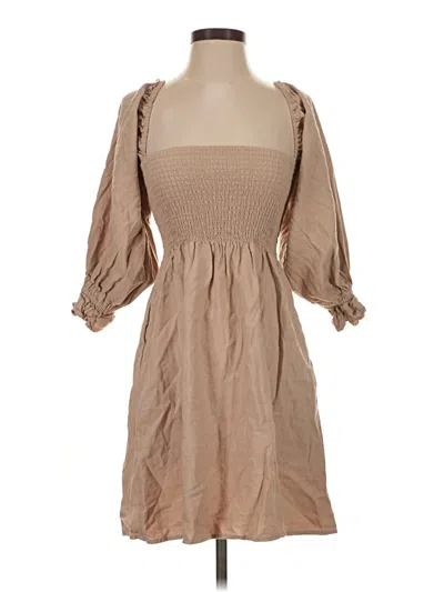 Pre-owned Kourt Casual Dress In Tan