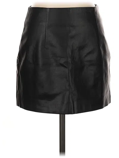 Pre-owned Kourt Faux Leather Skirt In Black