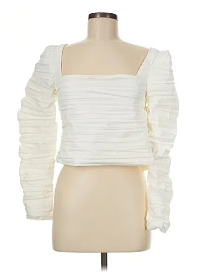 Pre-owned Kourt Long Sleeve Blouse In Ivory