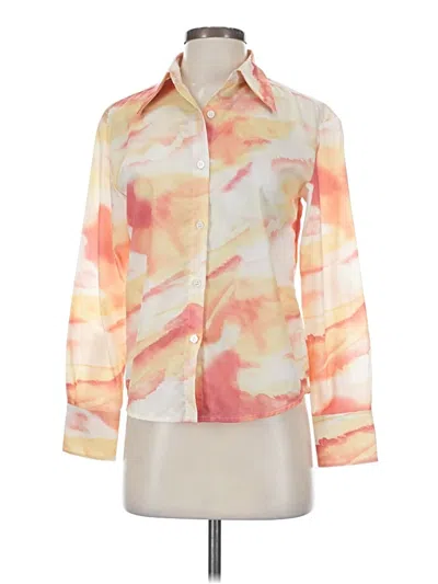 Pre-owned Kourt Long Sleeve Blouse In Orange