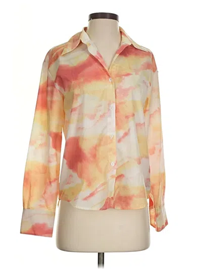 Pre-owned Kourt Long Sleeve Blouse In Orange