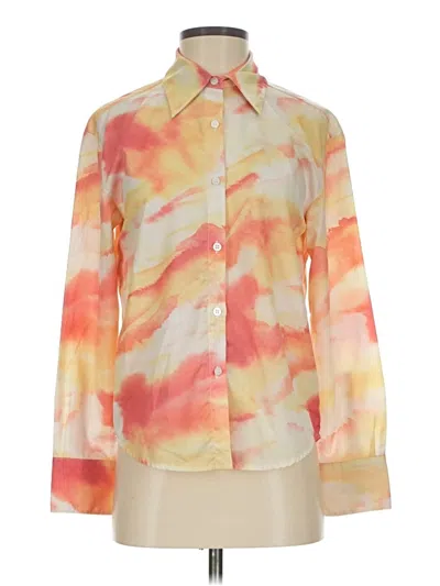 Pre-owned Kourt Long Sleeve Blouse In Orange