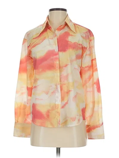 Pre-owned Kourt Long Sleeve Blouse In Orange