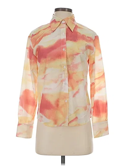 Pre-owned Kourt Long Sleeve Blouse In Orange