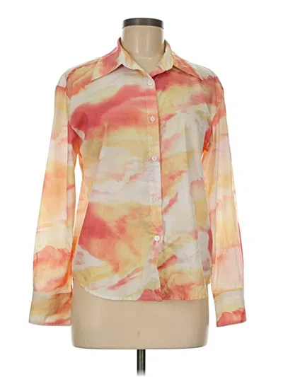 Pre-owned Kourt Long Sleeve Blouse In Orange