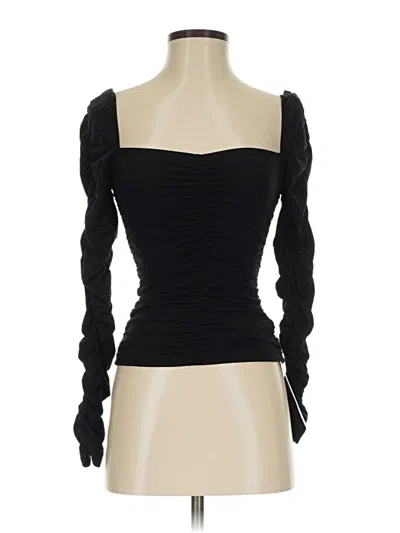 Pre-owned Kourt Long Sleeve Top Black Sweetheart Neckline Tops