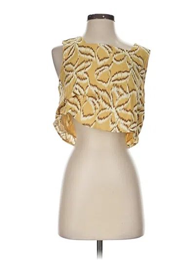 Pre-owned Kourt Sleeveless Blouse In Gold