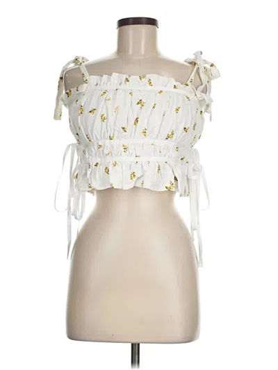 Pre-owned Kourt Sleeveless Blouse In White