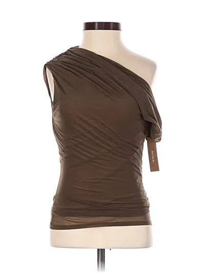 Kourt Sleeveless Top Brown One Shoulder Neckline Tops