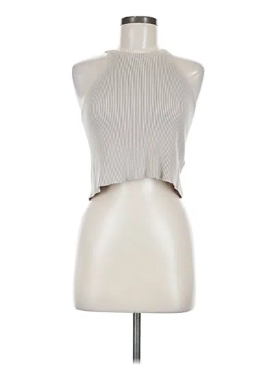Pre-owned Kourt Tank Top Ivory Halter Neckline Tops