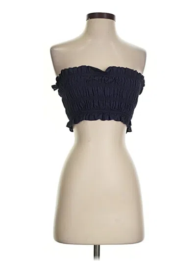 Pre-owned Kourt Tube Top Blue Strapless Neckline Tops