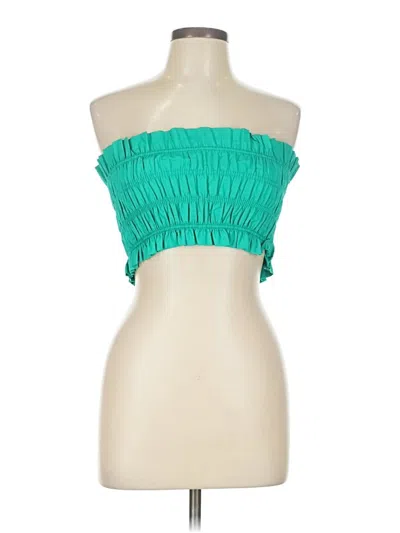 Pre-owned Kourt Tube Top Green Strapless Neckline Tops