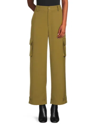 Kourt Women's Cornelia Wide Leg Cargo Pants In Olive