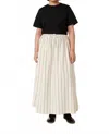 Kowtow Linear Maxi Skirt In Griege Pinstripe In Multi