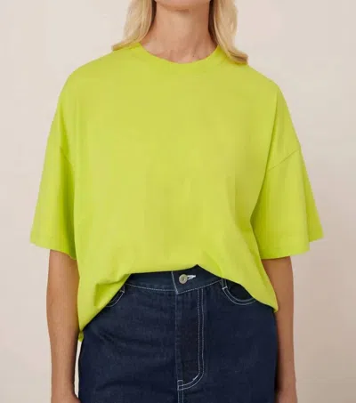 Kowtow Oversized Short Sleeve Boxy Tee In Fluro Yellow In Green