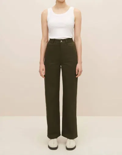 Kowtow Straight Leg Jeans In Khaki Denim