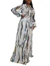 Koy & Victoria Island Duster Dress In Ada Print In Black