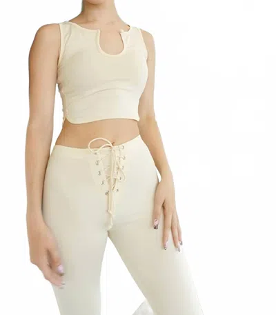 Koy & Victoria Serita Crop Top In Butter In Yellow