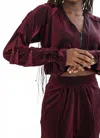 Koy & Victoria Vix Tassel Jacket In Ruby In Burgundy