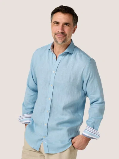 Koy Clothing Classic Linen Long Sleeve Shirt In Blue