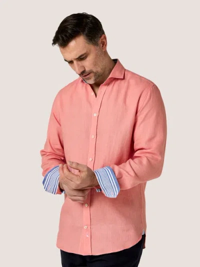 Koy Clothing Classic Linen Long Sleeve Shirt In Pink