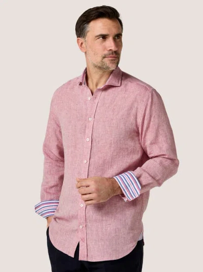 Koy Clothing Classic Linen Long Sleeve Shirt In Pink