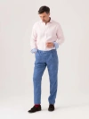 Koy Clothing Linen/wool/silk Blend Tailored Trousers In Blue