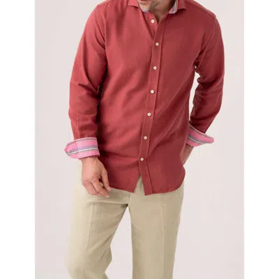 Koy Clothing Long Sleeve Brushed Cotton Shirt In Orange