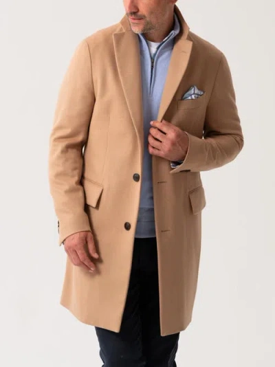Koy Clothing Long Sleeve Wool Collared Coat In Brown