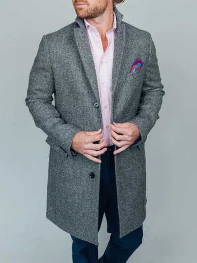 Koy Clothing Long Sleeve Wool Collared Coat In Gray