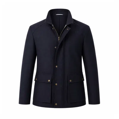 Koy Clothing Men's Blue Car Coat - Navy