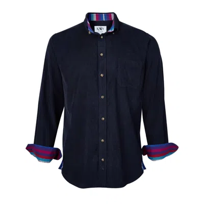 Koy Clothing Men's Blue Dark Navy Cord Shirt