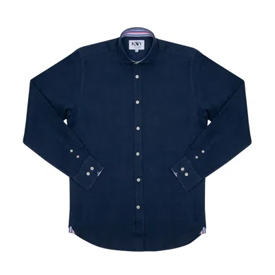 Koy Clothing Men's Blue Deep Navy Linen Shirt