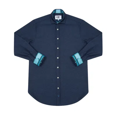 Koy Clothing Men's Blue Navy Basketweave Knit